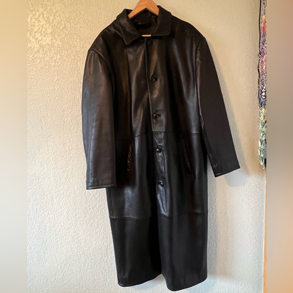 ROUNDTREE & YORKE TRENCH COAT 100% GENUINE LAMBSKIN